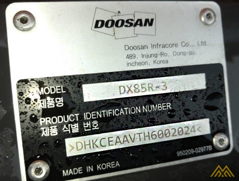 18,000 lb. Doosan DX85R-3 Hydraulic Excavator 14