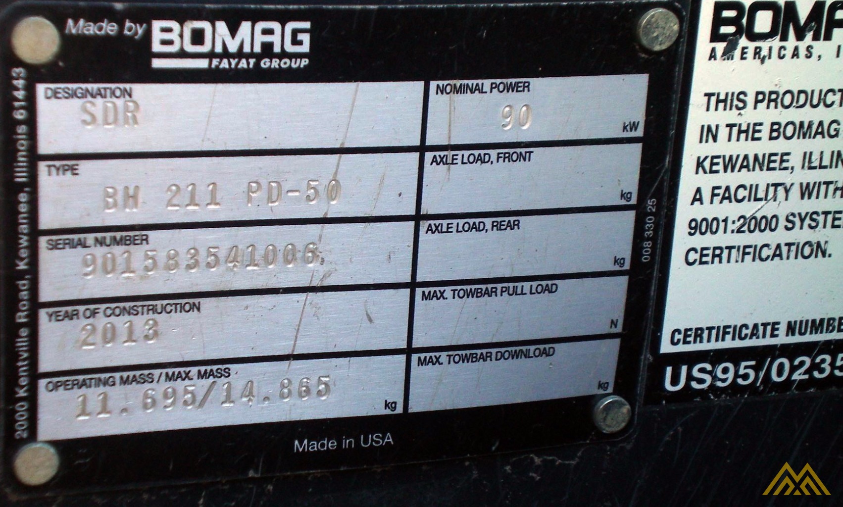 2013 BOMAG BW211PD-50 3