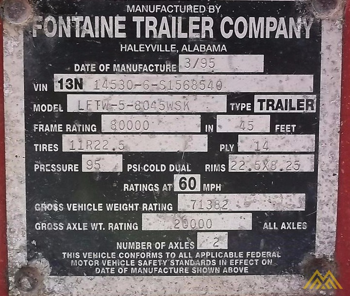 Fontaine LFTW-5-8045 WSK Flat Bed Trailer 14