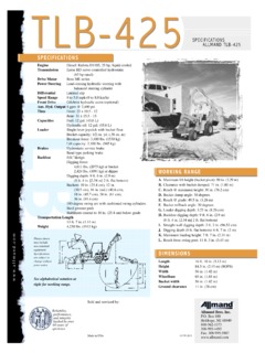 Allmand TLB-425 Specifications