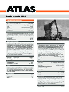 Atlas 160LC Specifications