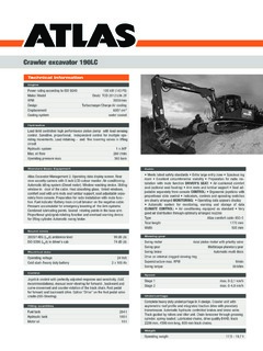 Atlas 190LC Specifications