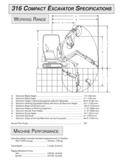 Bobcat 316 Specifications
