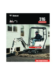 Bobcat 316 Specifications