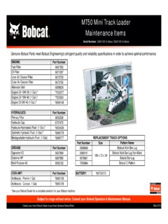 Bobcat MT50 Specifications