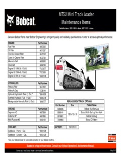 Bobcat MT52 Specifications
