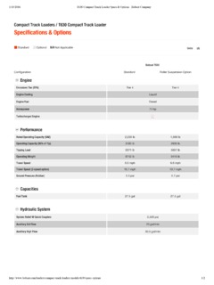 Bobcat T630 Specifications