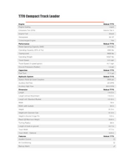 Bobcat T770 Specifications