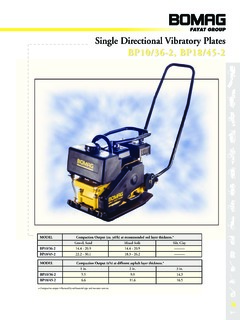 Bomag BP18/45-2 Specifications
