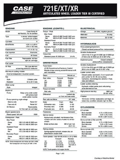 Case 721E XR Specifications
