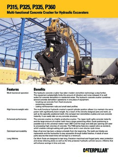 Caterpillar (CAT) P360 Specifications