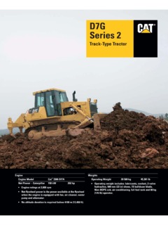 Caterpillar (CAT) D7G Series ii Specifications