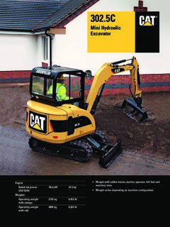 Caterpillar (CAT) 302.5C Specifications