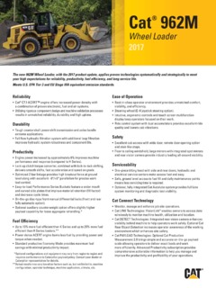 Caterpillar (CAT) 962M Specifications