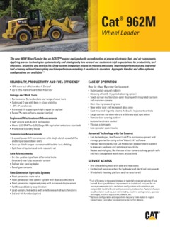 Caterpillar (CAT) 962M Specifications