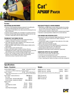 Caterpillar (CAT) AP600F Specifications