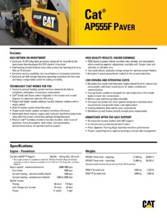 Caterpillar (CAT) AP555F Specifications
