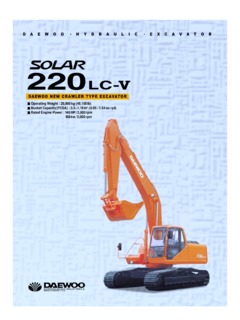Daewoo Solar 220LC-V Specifications