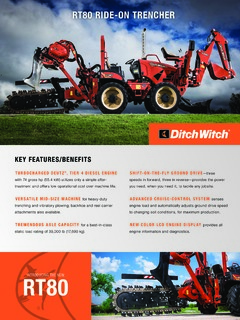 Ditch Witch RT80 Specifications