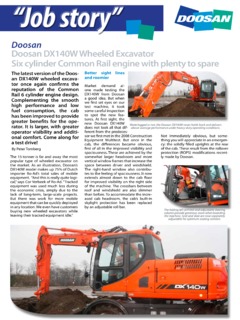 Doosan DX140W Specifications