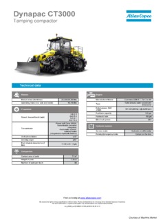 Dynapac CT3000 Specifications