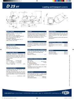 Fiori D 25 RT Specifications