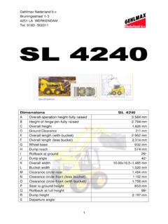 Gehl SL 4240 Specifications