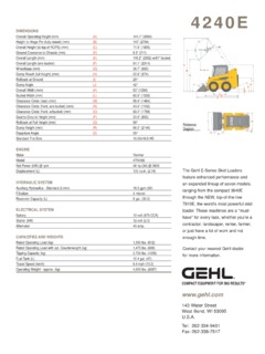 Gehl 4240E Specifications