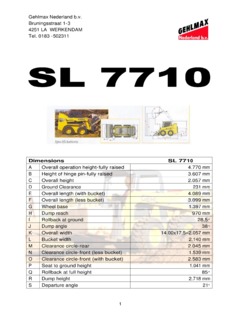 Gehl SL 7710 Specifications