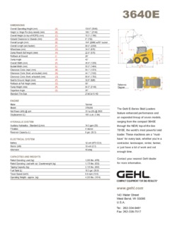 Gehl 3640E Specifications
