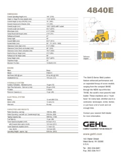 Gehl 4840E Specifications