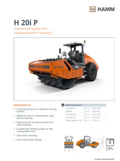 Hamm H 20i P Specifications