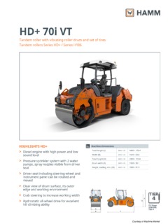 Hamm HD+ 70i VT Specifications