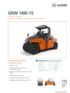 Hamm GRW 180i-15 Specifications