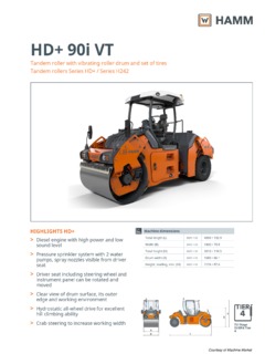 Hamm HD+ 90i VT Specifications