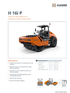 Hamm H 16i P Specifications
