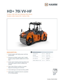 Hamm HD+ 70i VV-HF Specifications