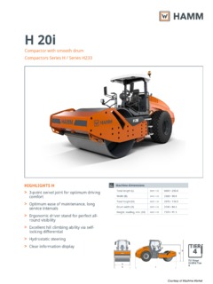 Hamm H 20i Specifications