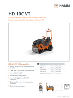 Hamm HD 10C VT Specifications