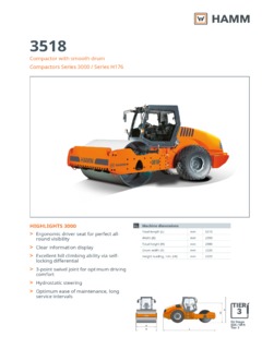 Hamm 3518 Specifications