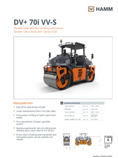 Hamm DV+ 70i VV-S Specifications