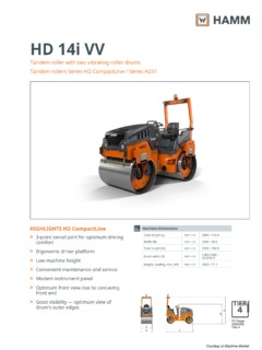 Hamm HD 14i VV Specifications