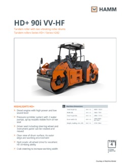 Hamm HD+ 90i VV-HF Specifications