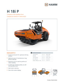Hamm H 18i P Specifications