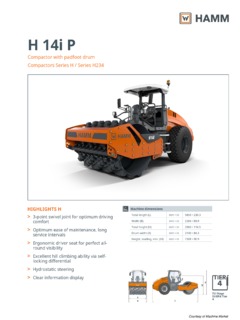 Hamm H 14i P Specifications
