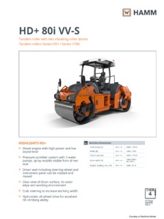 Hamm HD+ 80i VV-S Specifications