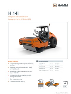 Hamm H 14i Specifications