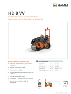 Hamm HD 8 VV Specifications