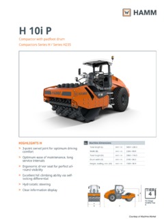 Hamm H 10i P Specifications