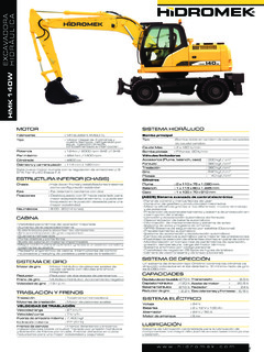 Hidromek HMK 140 W Specifications